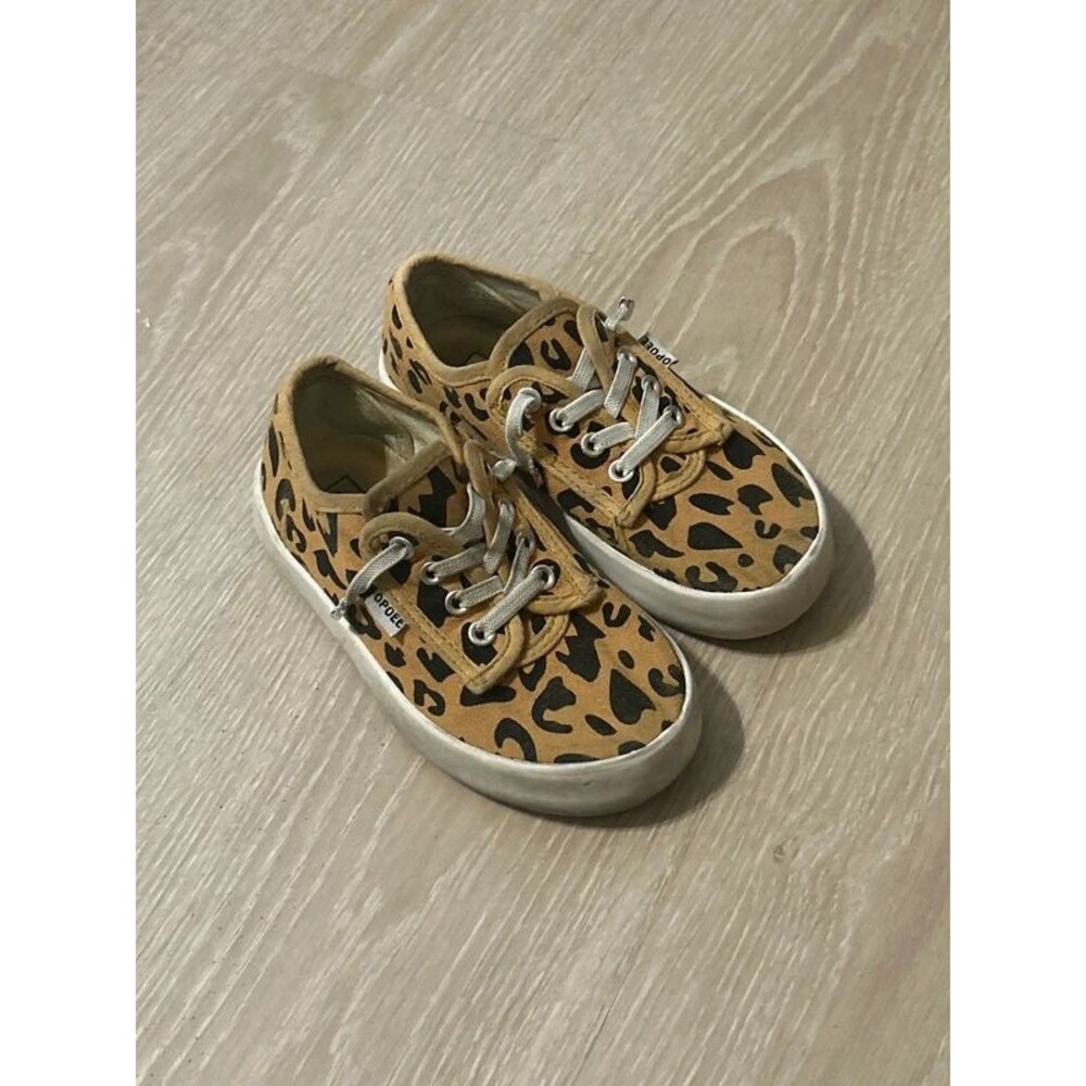 Opoee Cheetah Print Lace Up Fashion Sneakers Sz Little Girls 10